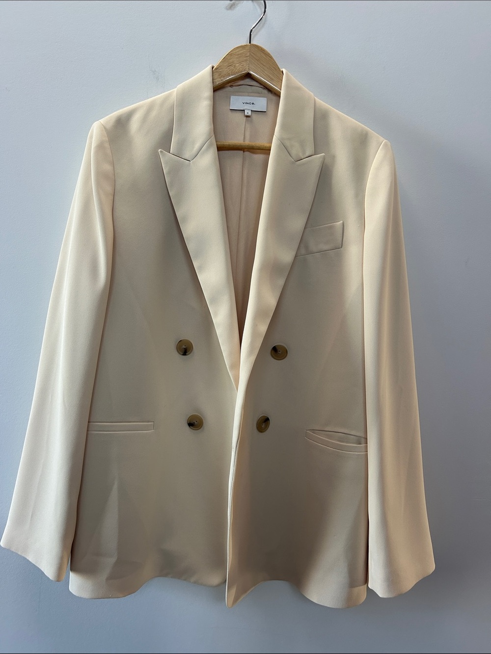 Vince Ivory Double-Breasted Blazer